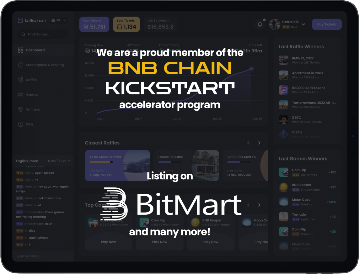 The BillionAir $AIRB token and NFT ticket create an economy filled with opportunities. The BillionAir $AIRB token and NFT ticket create an economy filled with opportunities.